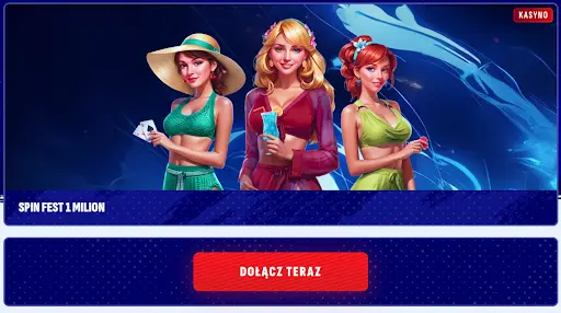 Spin Fest 1 Milion w kasynie BankonBet Trzy kobiety w kolorowych strojach na grafice promującej Spin Fest 1 Milion w kasynie online